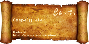 Csepely Alex névjegykártya