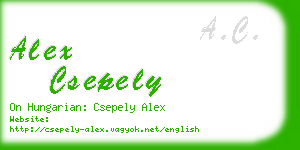 alex csepely business card